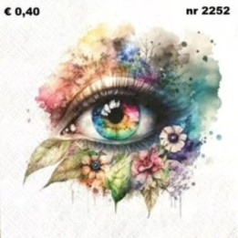 Gekleurd oog servet 33x33cm