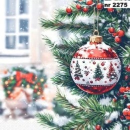 Decorated Bauble servet 33x33cm