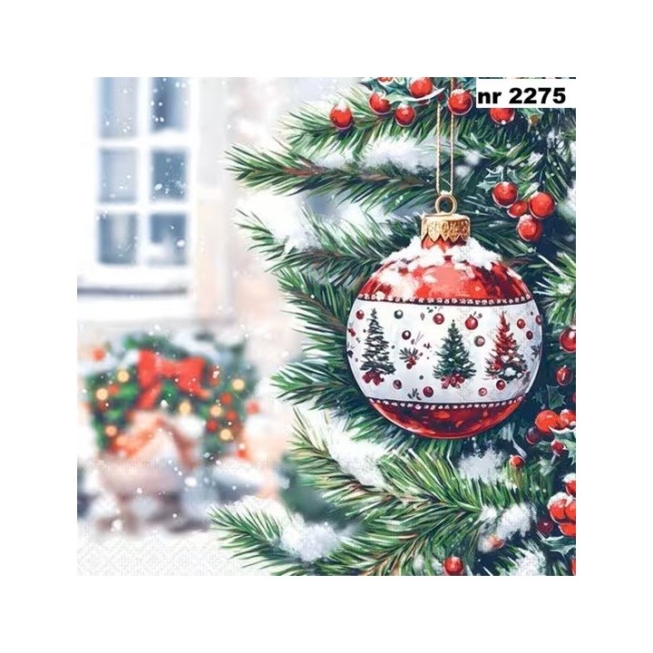 Decorated Bauble servet 33x33cm