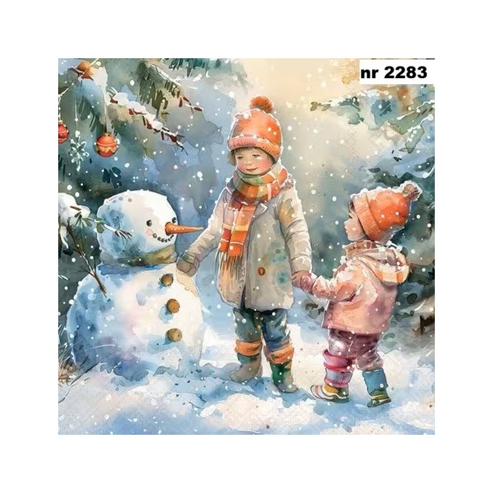 Snowy Forest Friends servet 33x33cm