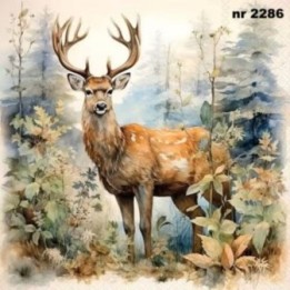 Deer in the Woods servet 33x33cm