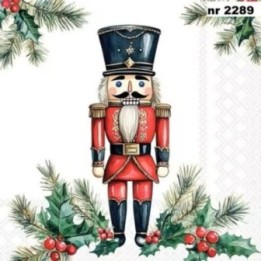 Wooden Nutcracker servet 33x33cm
