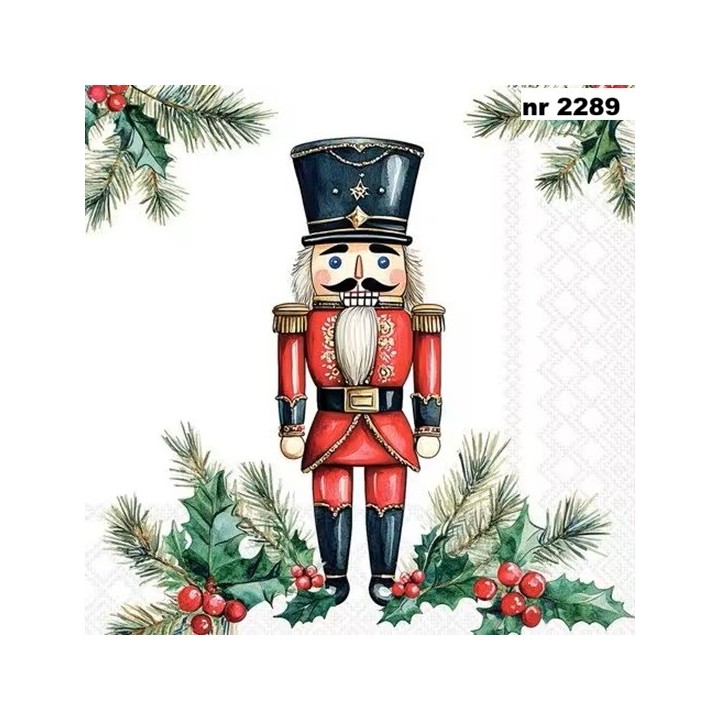 Wooden Nutcracker servet 33x33cm
