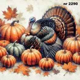 Turkey and Pumpkin servet 33x33cm