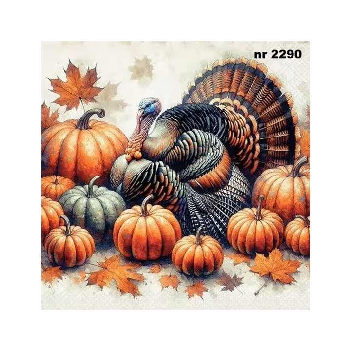 Turkey and Pumpkin servet 33x33cm