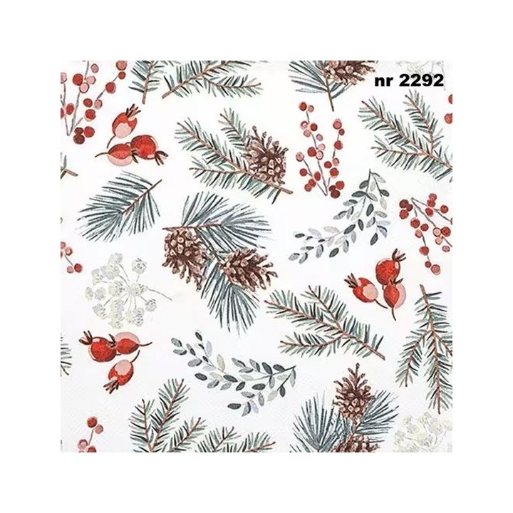 Winter botanicals servet 33x33cm