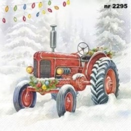 Festive Tractor servet 33x33cm