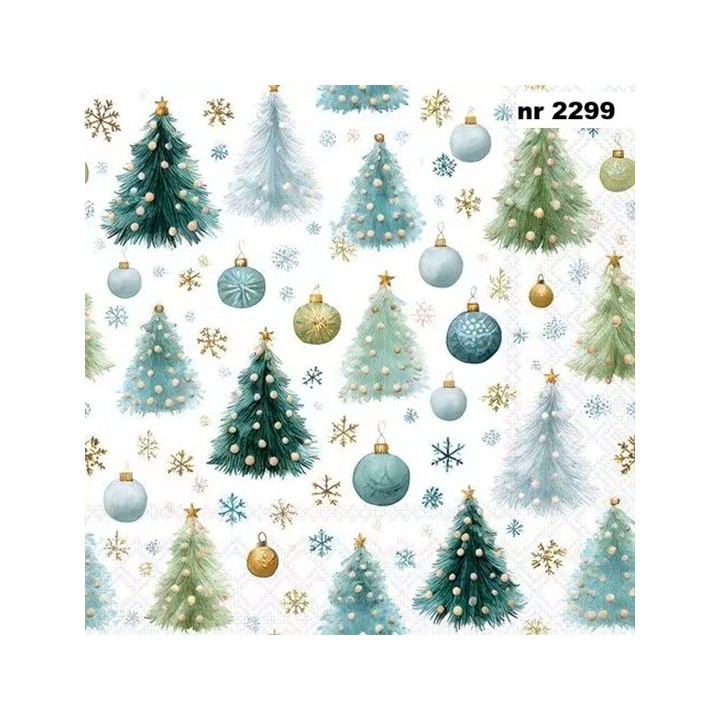 Baubles and Pines servet 33x33cm