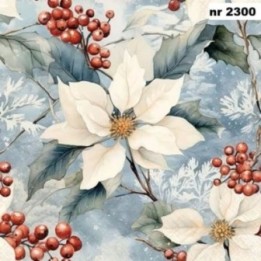 Winter Poinsettia servet 33x33cm