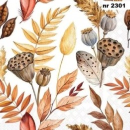 Leaves and Feathers servet 33x33cm