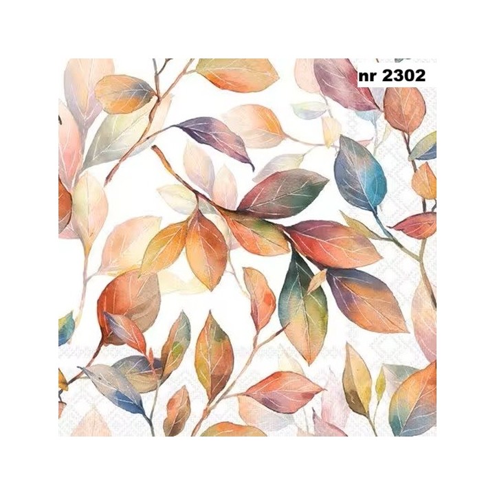 Colourful Leaves servet 33x33cm