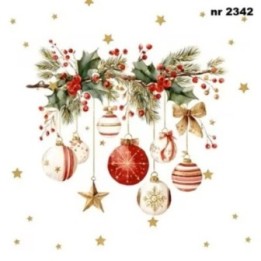 Enchanting Christmas baubles servet 33x33cm