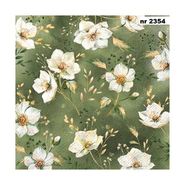 Golden Gala green servet 33x33cm