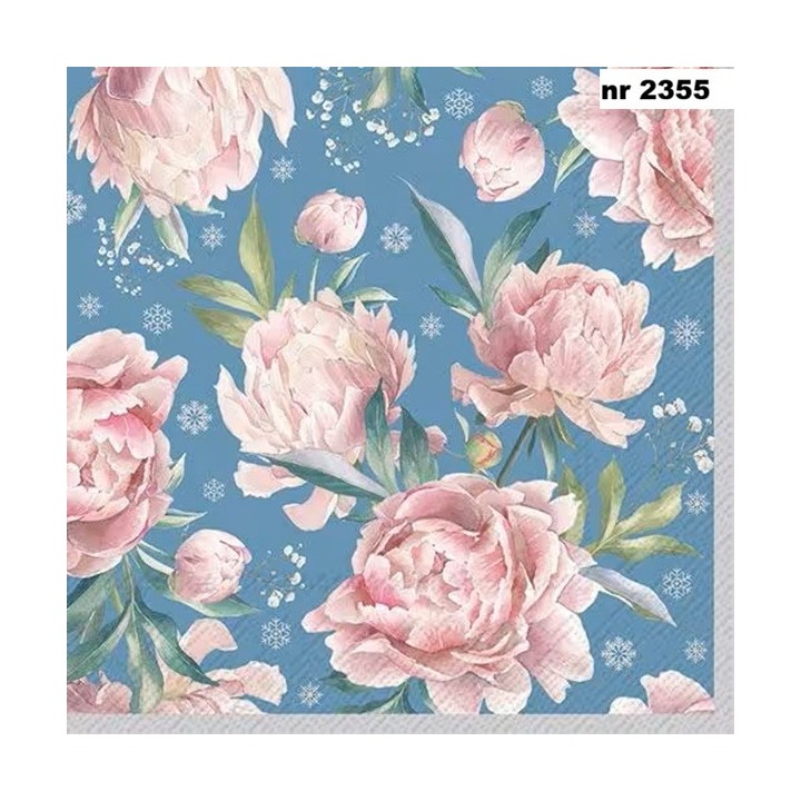 Daphne blue silver servet 33x33cm