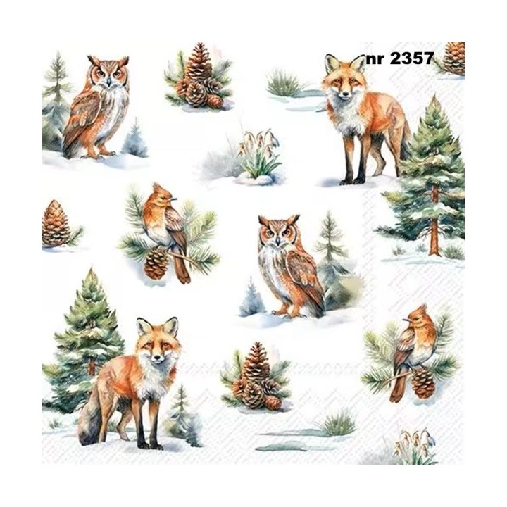 Winter Wildlife servet 33x33cm