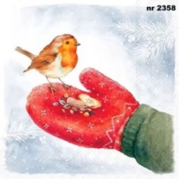 Feeding Robin servet 33x33cm