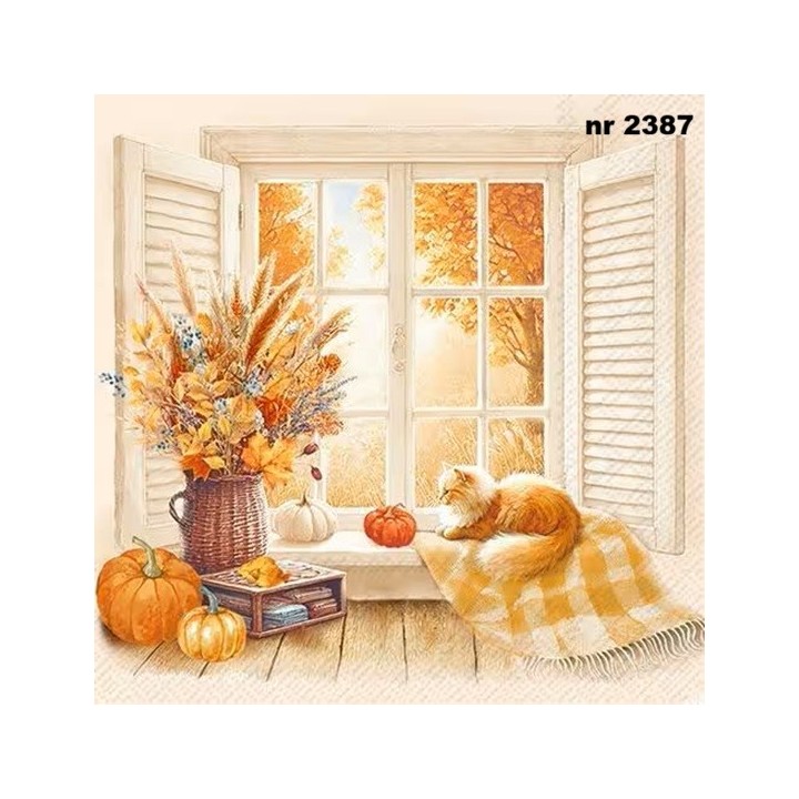 Cozy Fall View cream servet 33x33cm