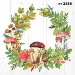 Mushroom Wreath servet 33x33cm