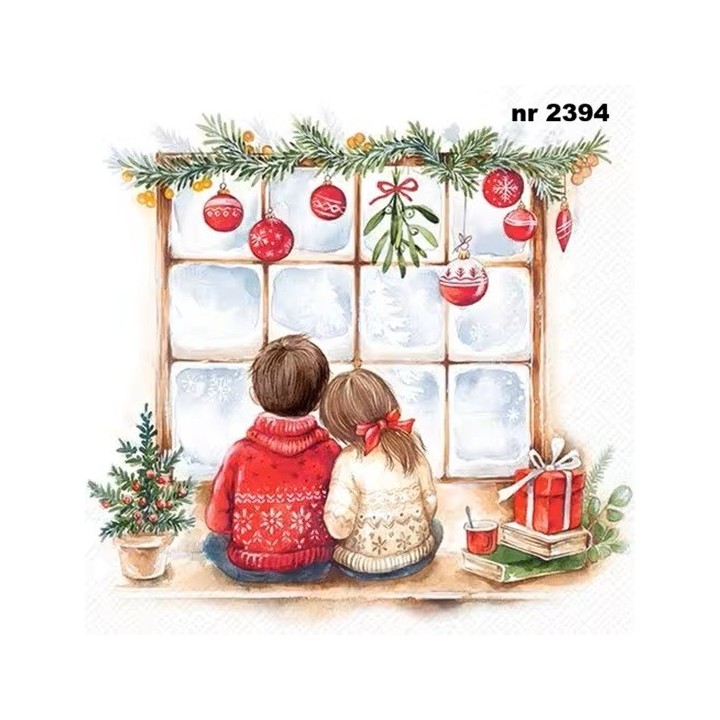 ‘Looking for Christmas’ servet 33x33cm