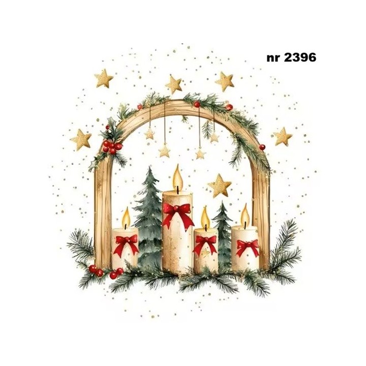 Christmas Candle Arch servet 33x33cm