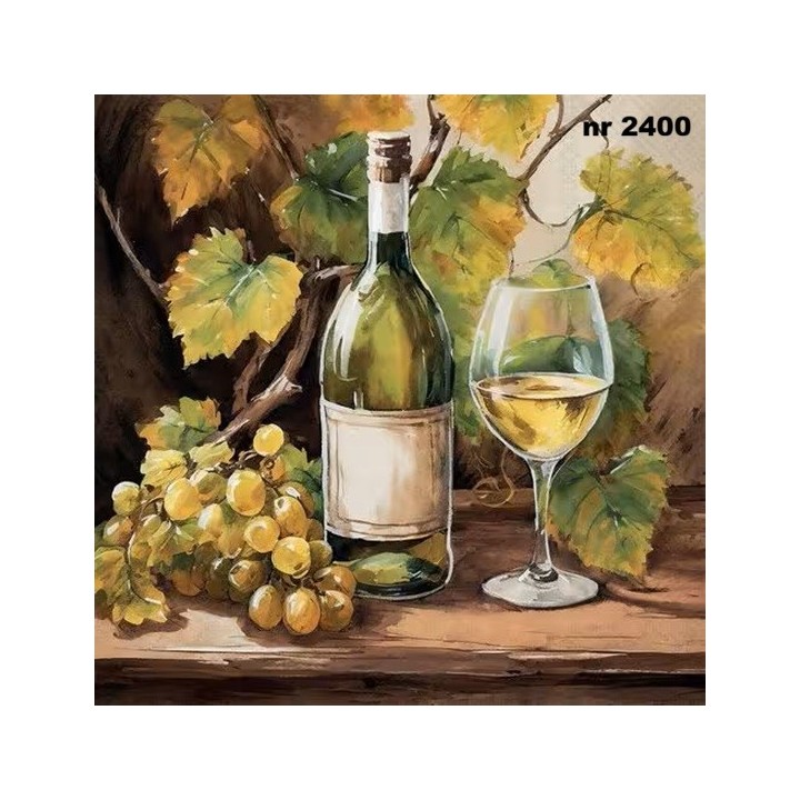 Wine and Grapes servet 33x33cm