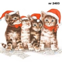 Singing Cats servet 33x33cm