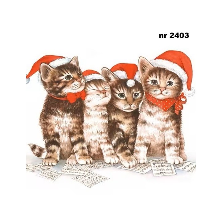 Singing Cats servet 33x33cm