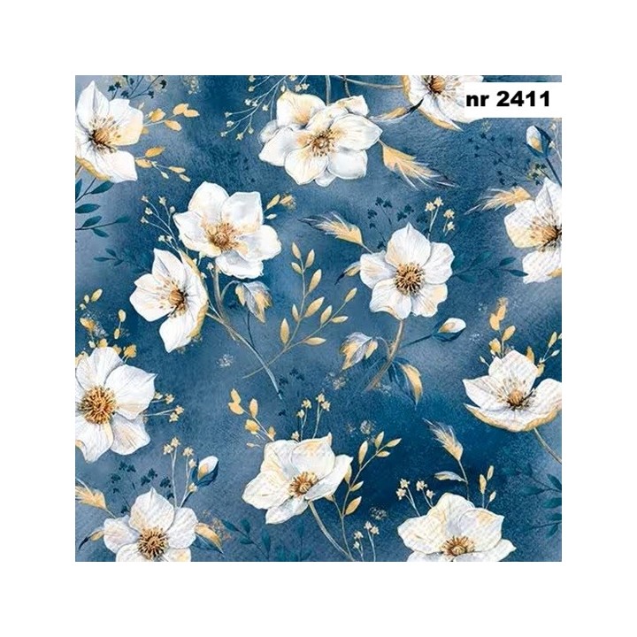 Golden Gala blue servet 33x33cm