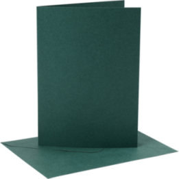 CC Kaarten en enveloppen 12.7x17.8cm groen 4 stuks
