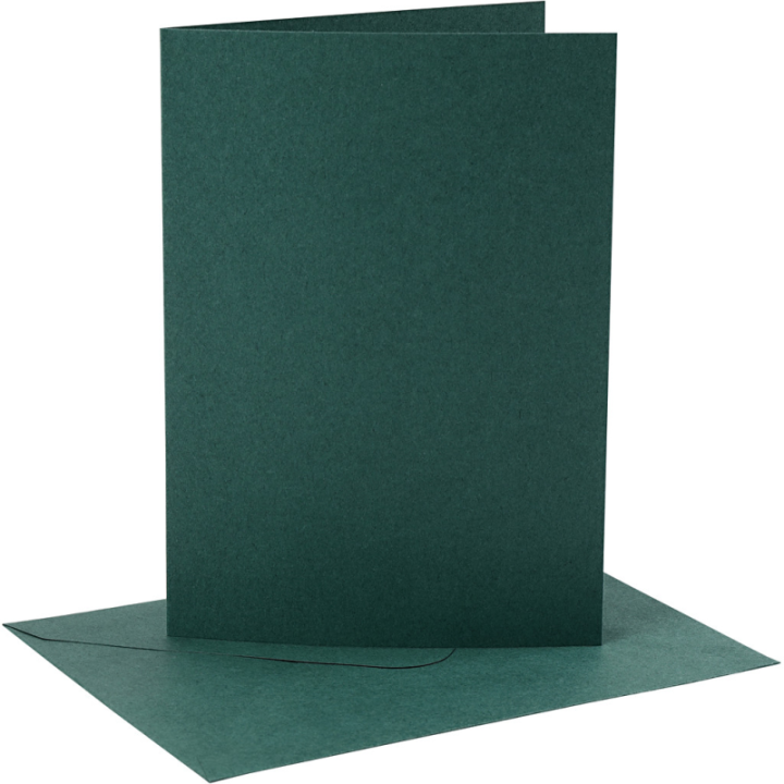 CC Kaarten en enveloppen 12.7x17.8cm groen 4 stuks