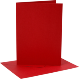 CC Kaarten en enveloppen 12.7x17.8cm rood 4 stuks