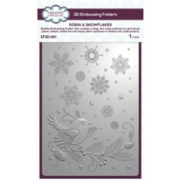 Creative Expressions Robin & Snowflakes 3D Embossing Folder