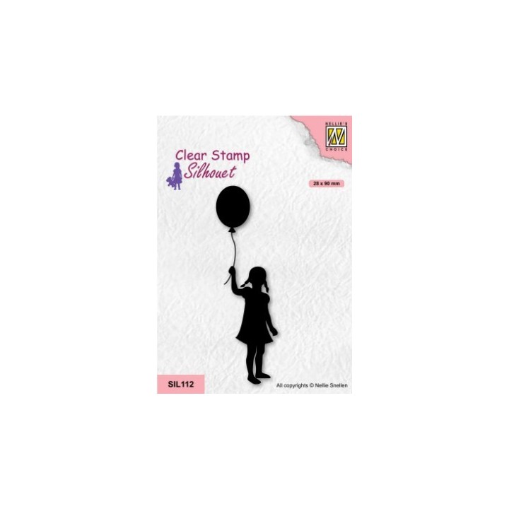 NC Silhouet Clear Stempels Girl with Balloon