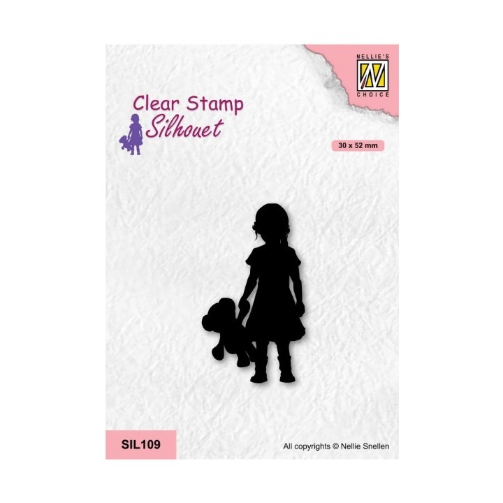 NC Silhouet Clear Stempels Girl with Bear
