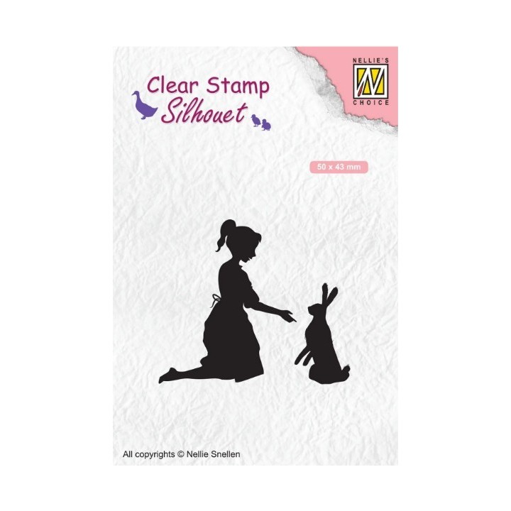 NC Silhouet Clear Stempels Girl with Hare